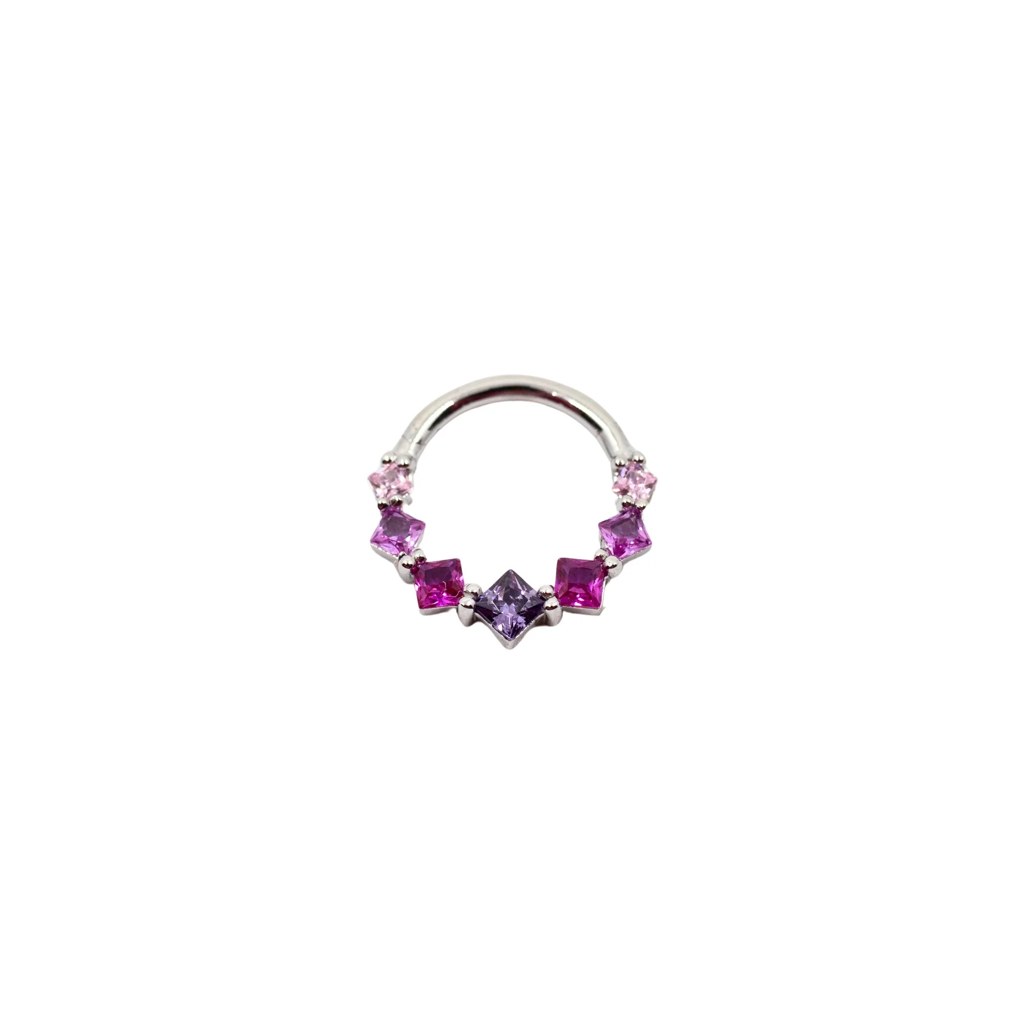 Pink & Purple Crystal Clicker Hoop - Image 3