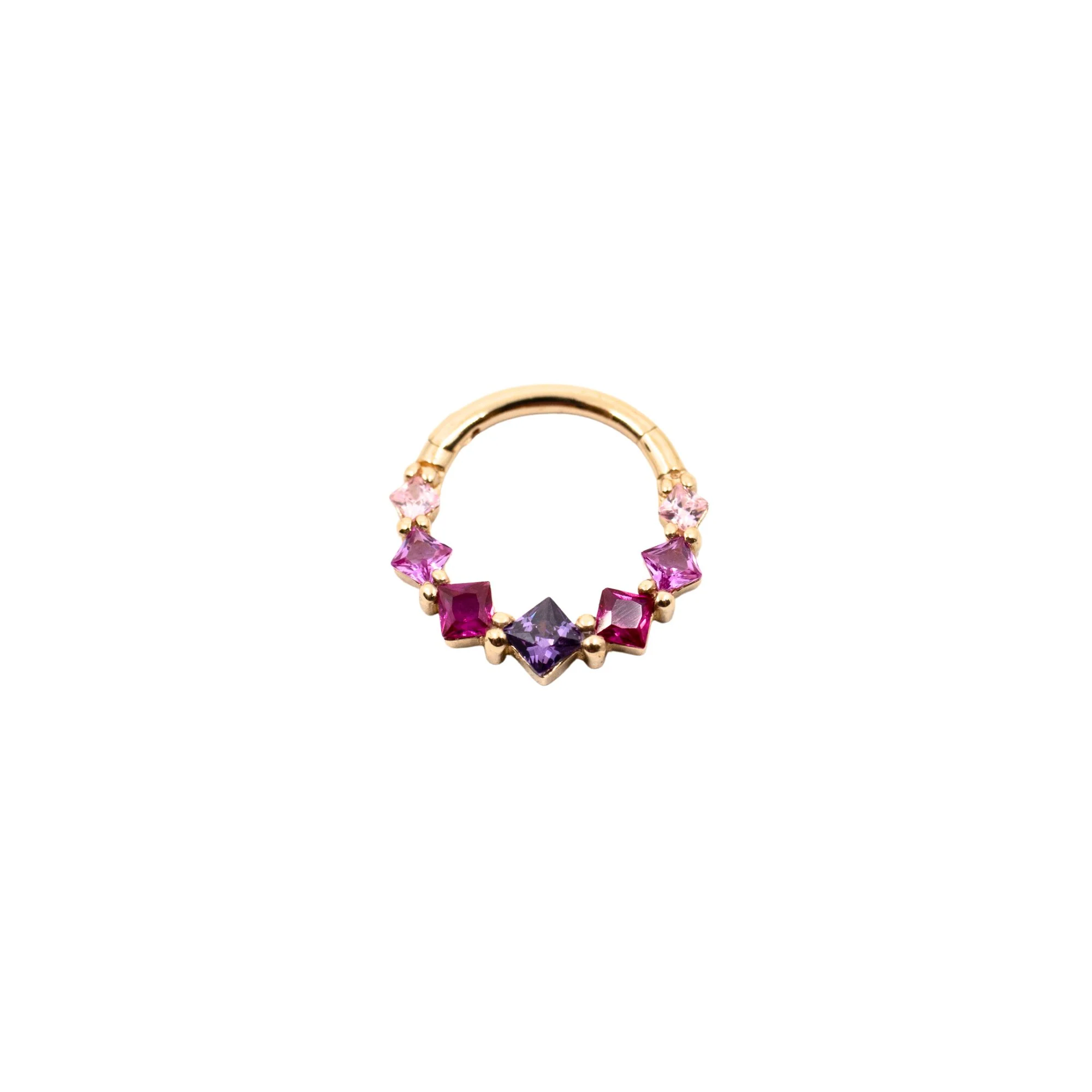 Pink & Purple Crystal Clicker Hoop - Image 4