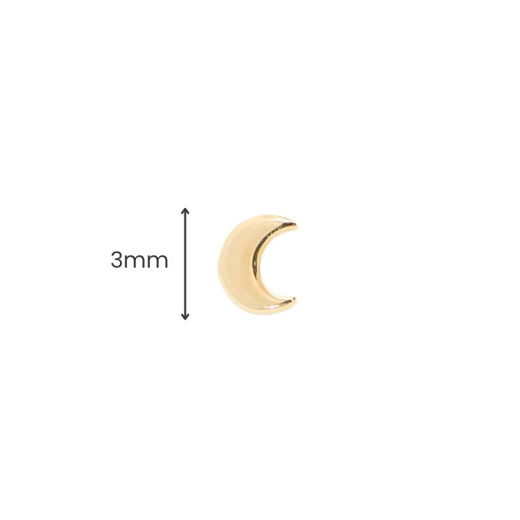 Tiny Crescent Moon Earring - Image 4