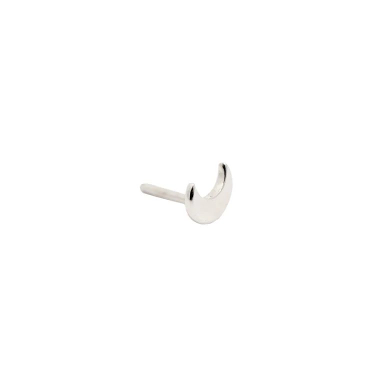 Tiny Crescent Moon Earring - Image 5