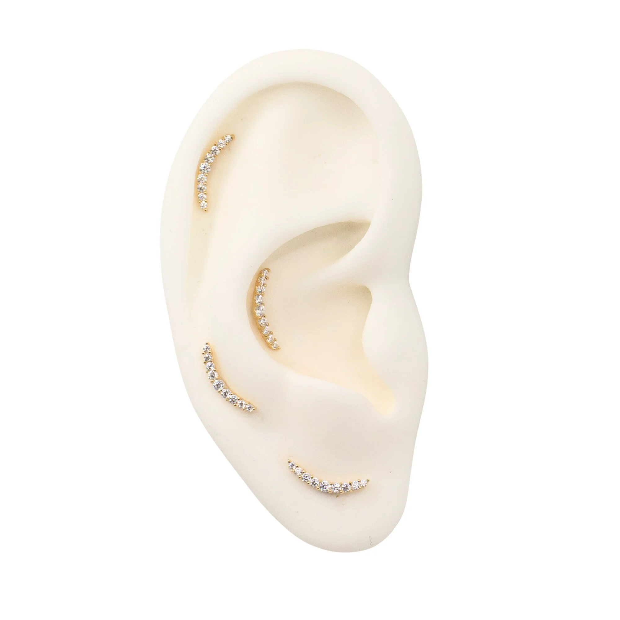 Curved Crystal Earring - Image 3