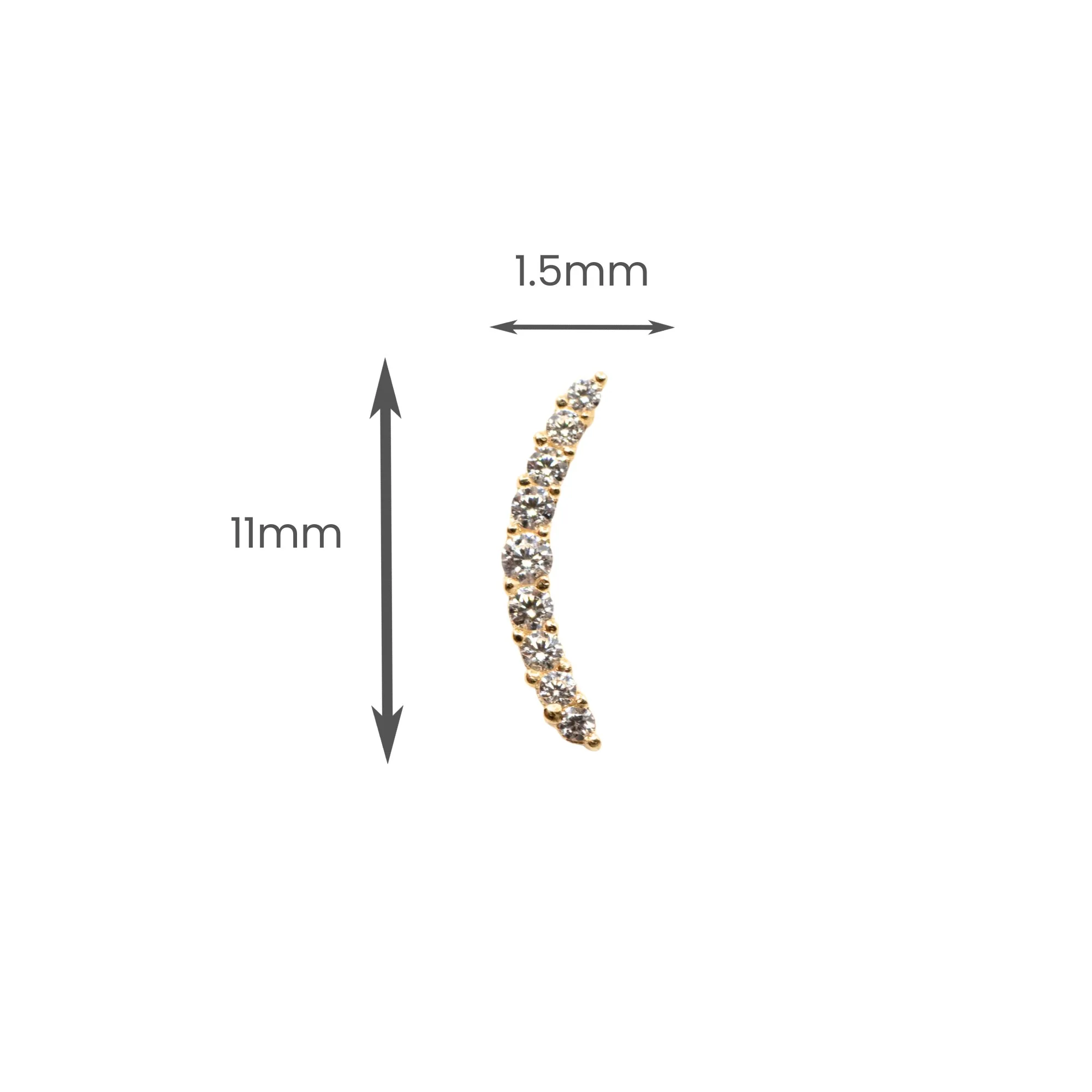 Curved Crystal Earring - Image 4