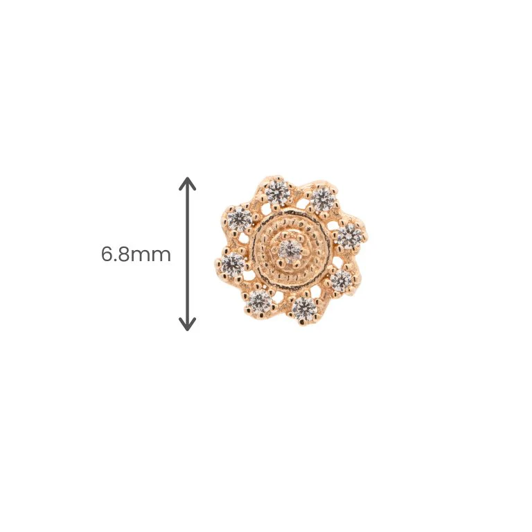Filigree Crystal Flower Earring - Image 4