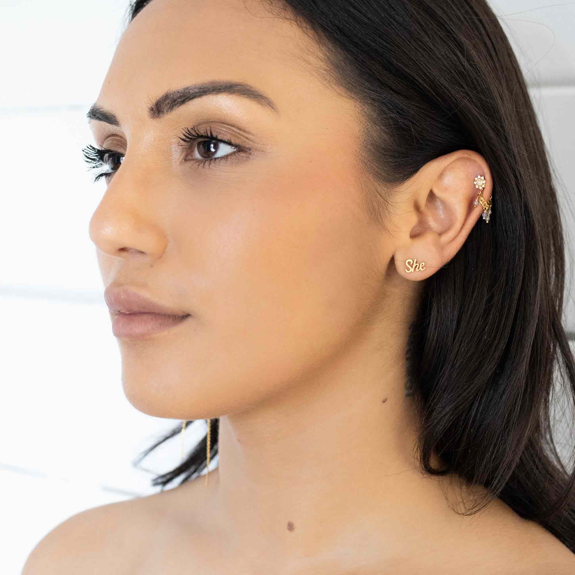 Filigree Crystal Flower Earring - Image 6