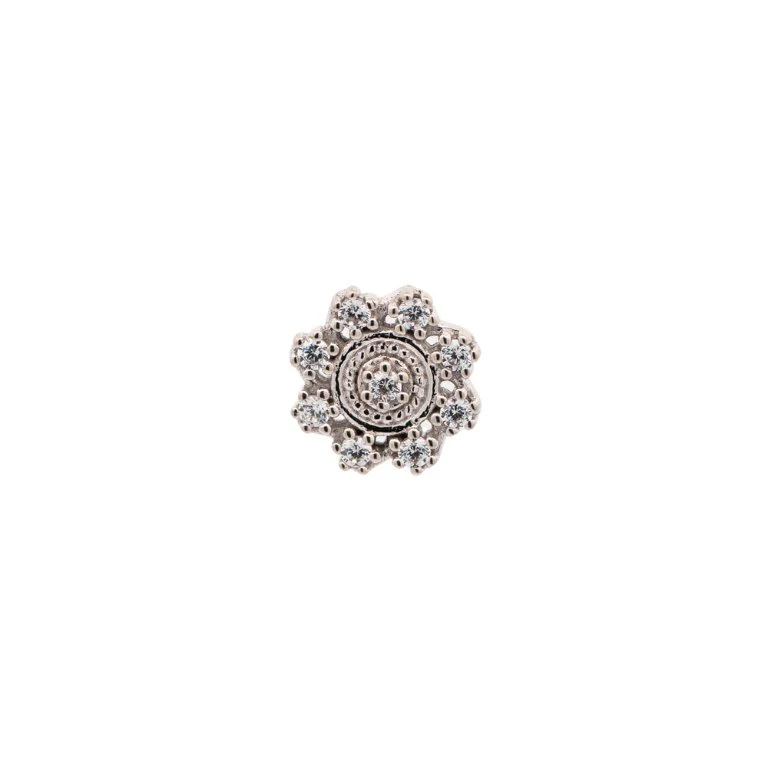 Filigree Crystal Flower Earring - Image 7