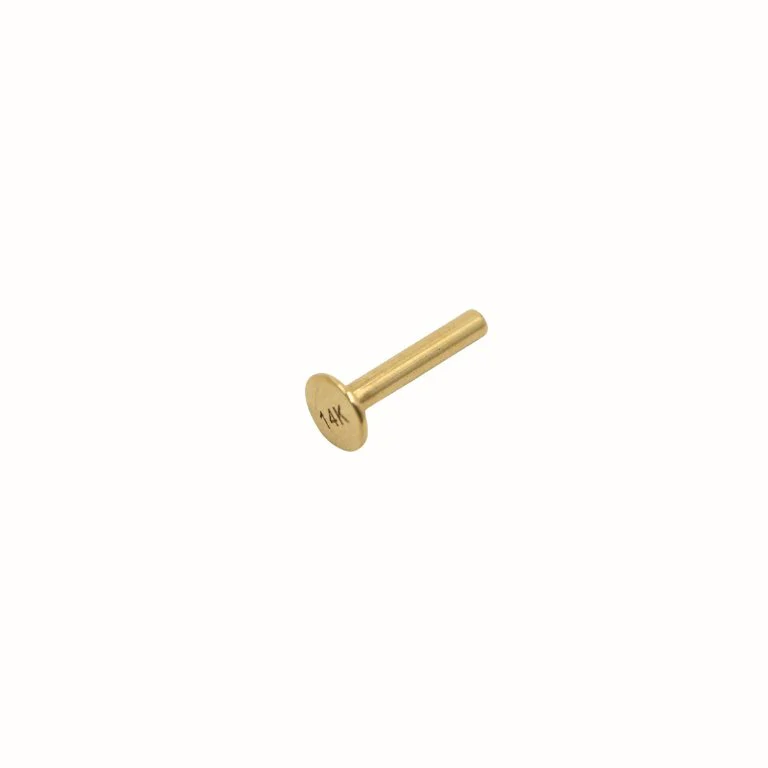 16 Gauge Threadless Flat Back 14k Barbell - Image 3
