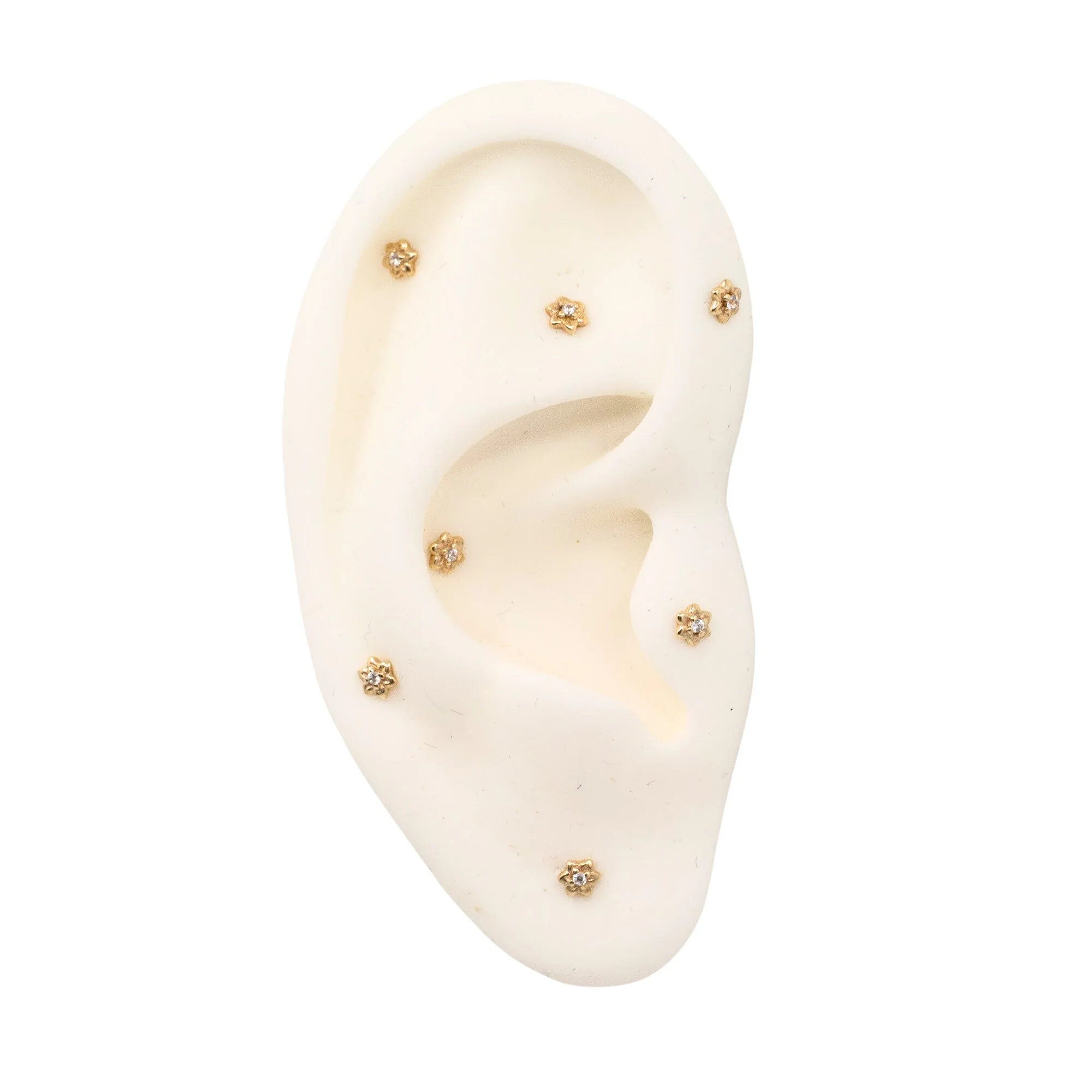 Tiny Crystal Flower Earring - Image 3