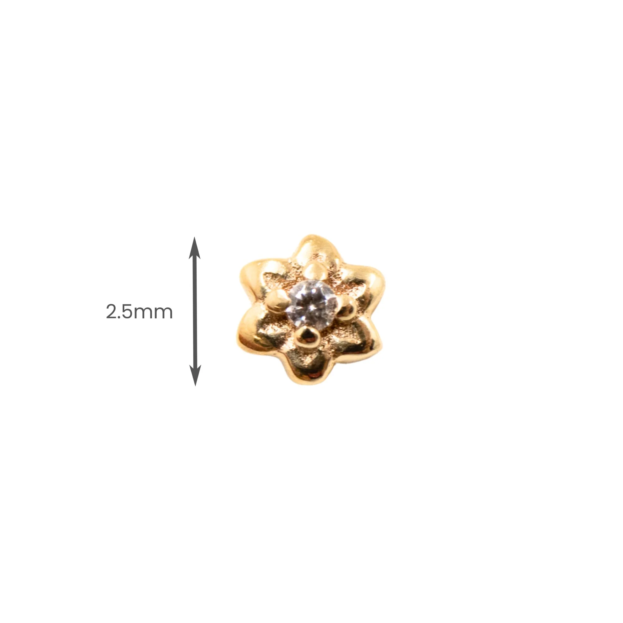 Tiny Crystal Flower Earring - Image 5