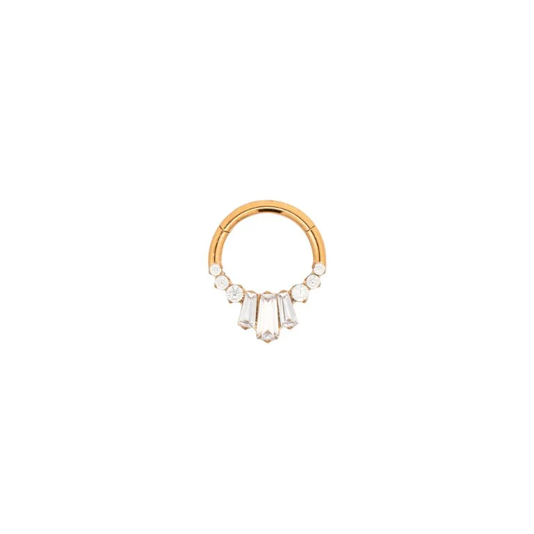 Baguette Crystal Daith Clicker Hoop - Image 6