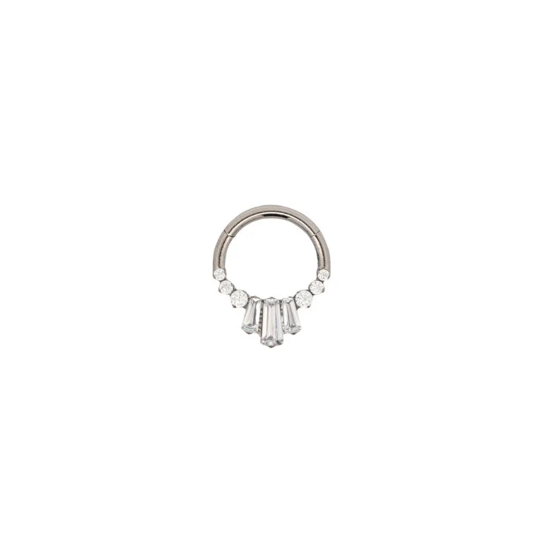 Baguette Crystal Daith Clicker Hoop - Image 7