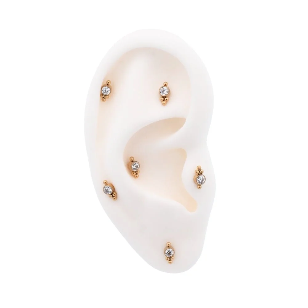 Crystal Tri-Bead Earring Top - Image 3