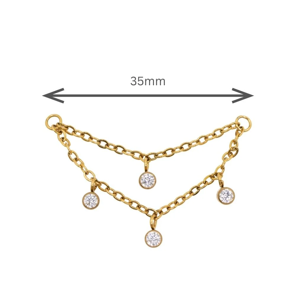 Double Layer Crystal Chain Connector - Image 3