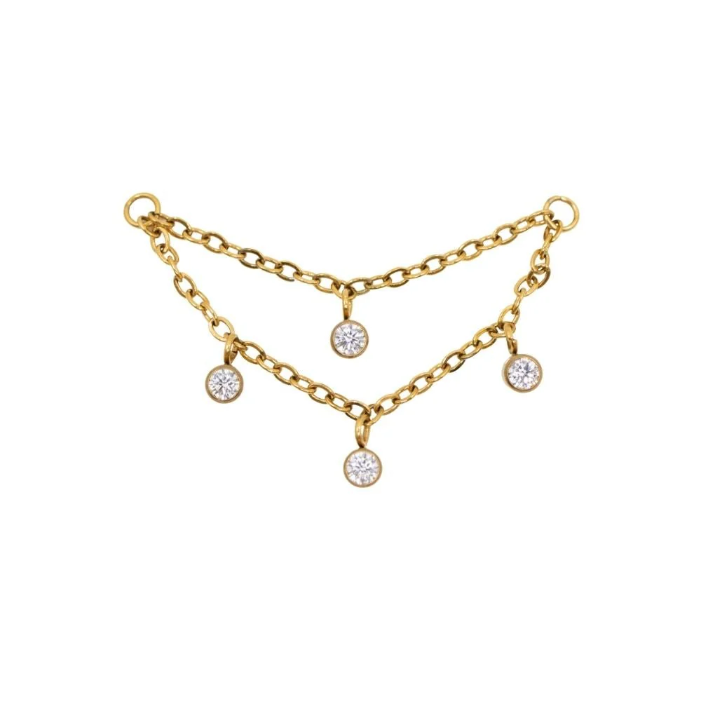 Double Layer Crystal Chain Connector - Image 4