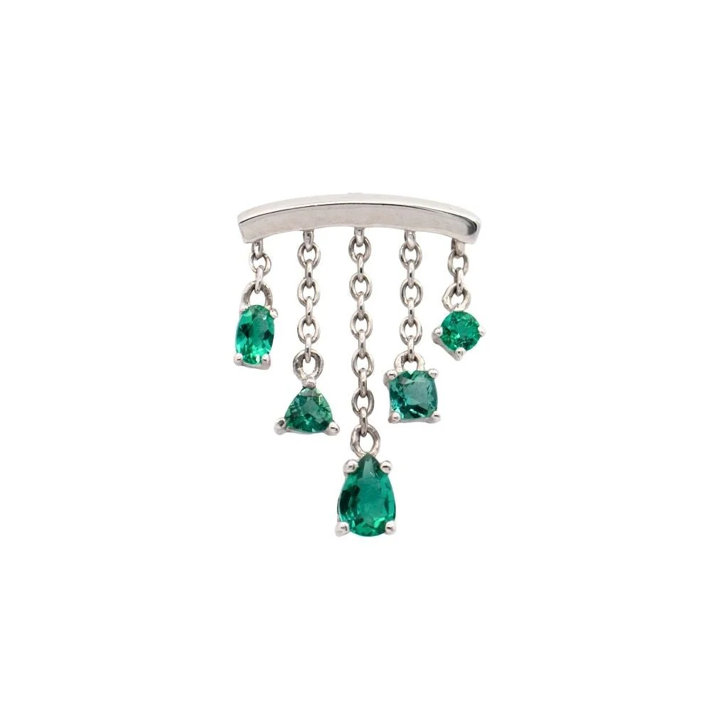 Emerald Multi-Cut Chandelier Earring - Image 5