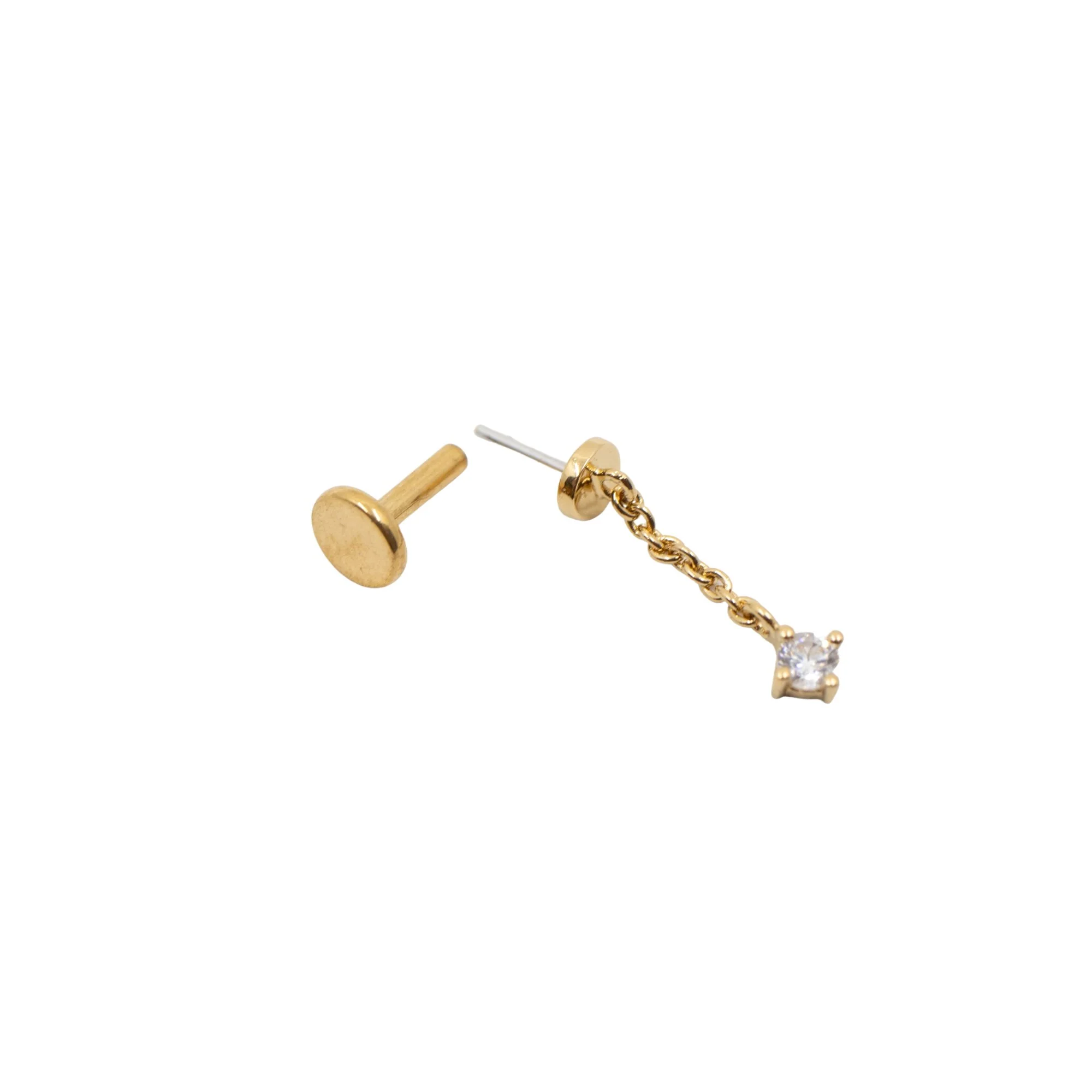 Single Crystal Dangle Vertical Helix Earring - Image 5