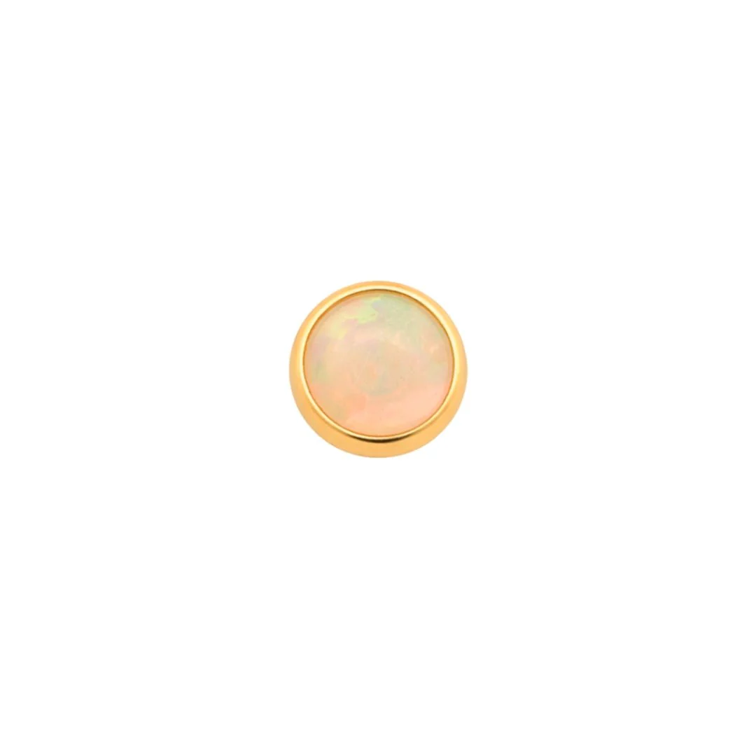 Round Opal Cabochon Earring Top - Image 6