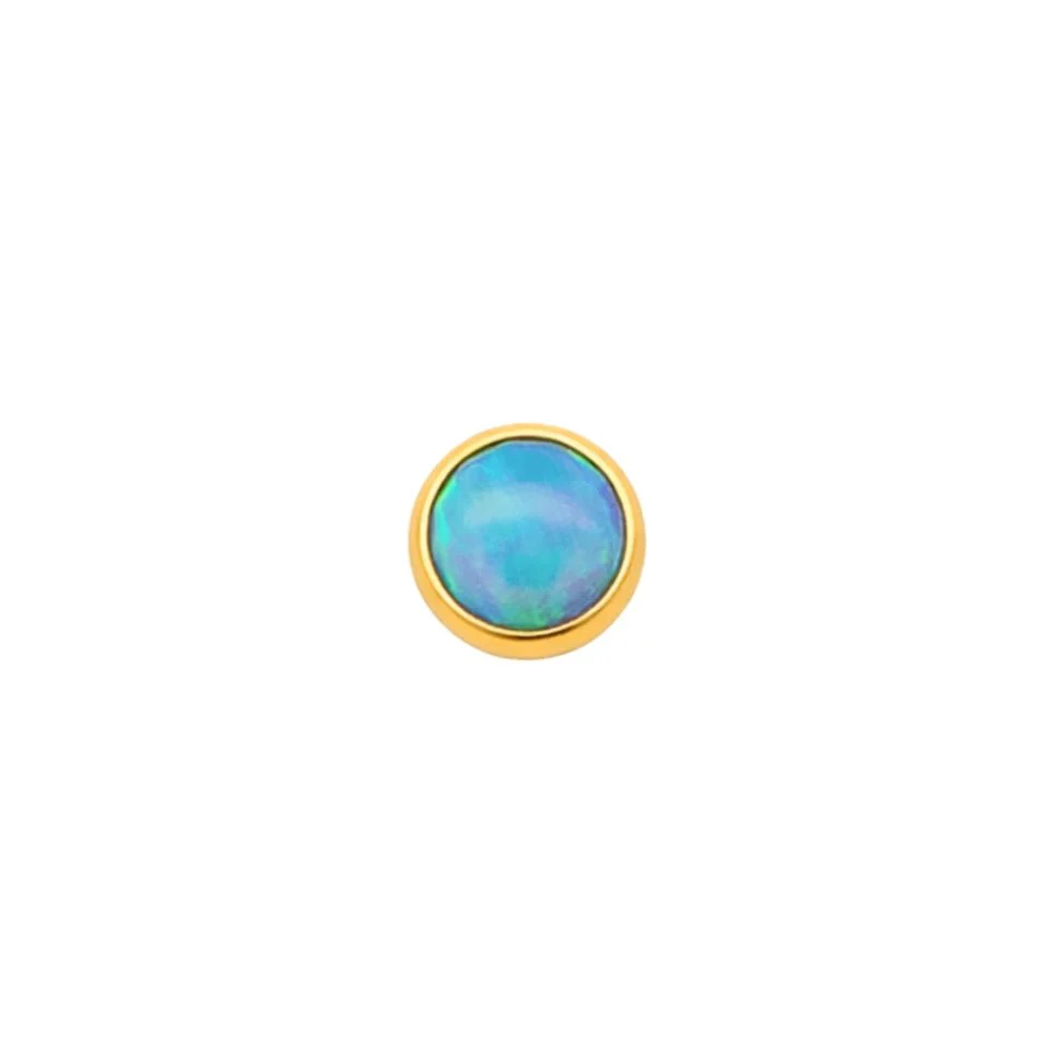 Round Opal Cabochon Earring Top - Image 7
