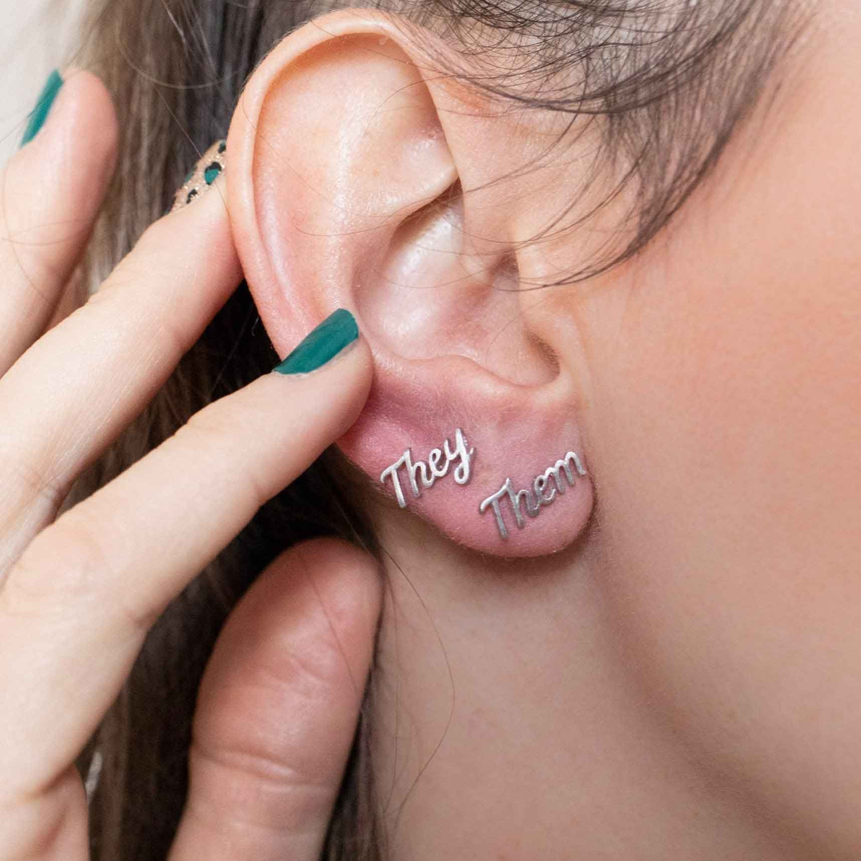 Pronoun Stud Earring - Image 3
