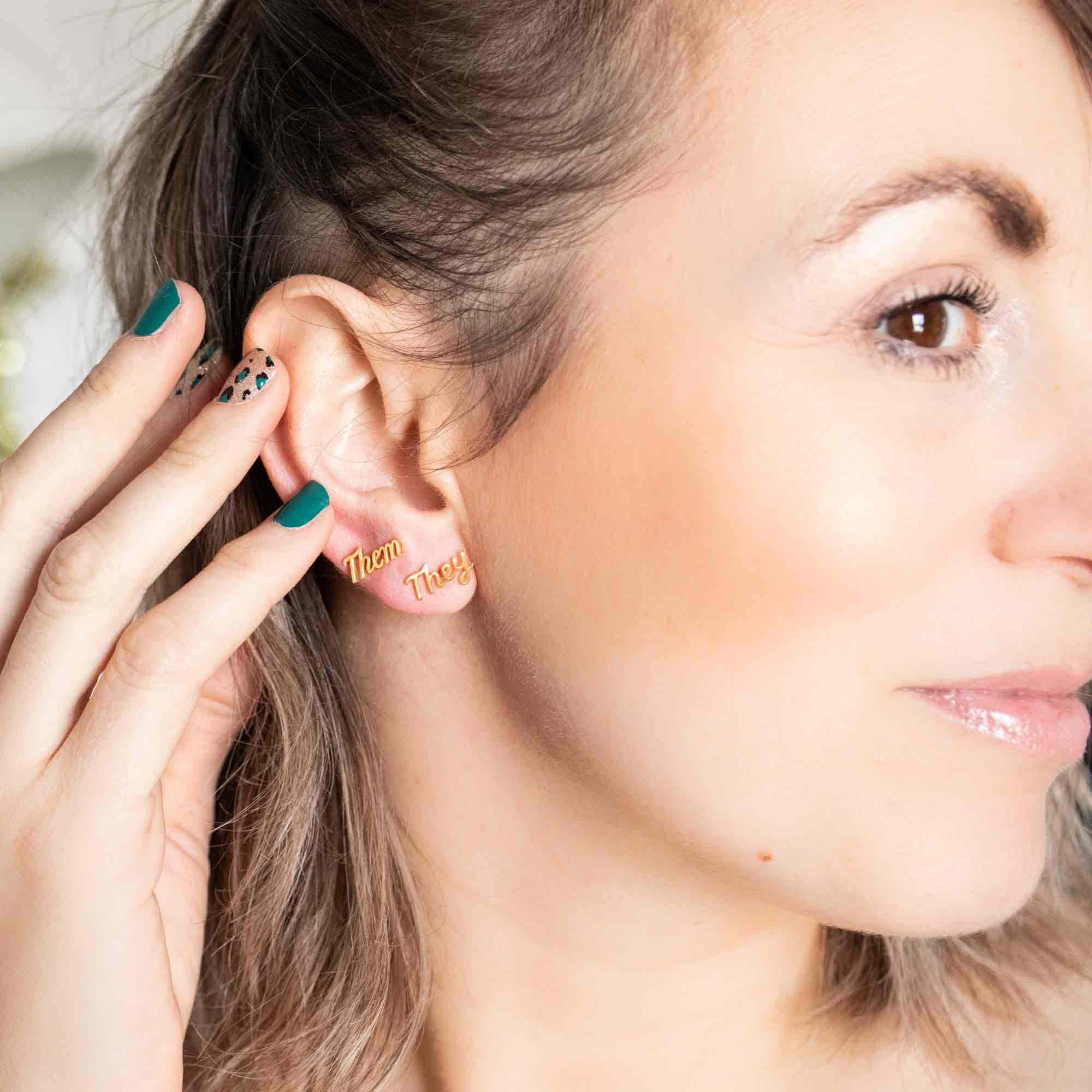 Pronoun Stud Earring - Image 5