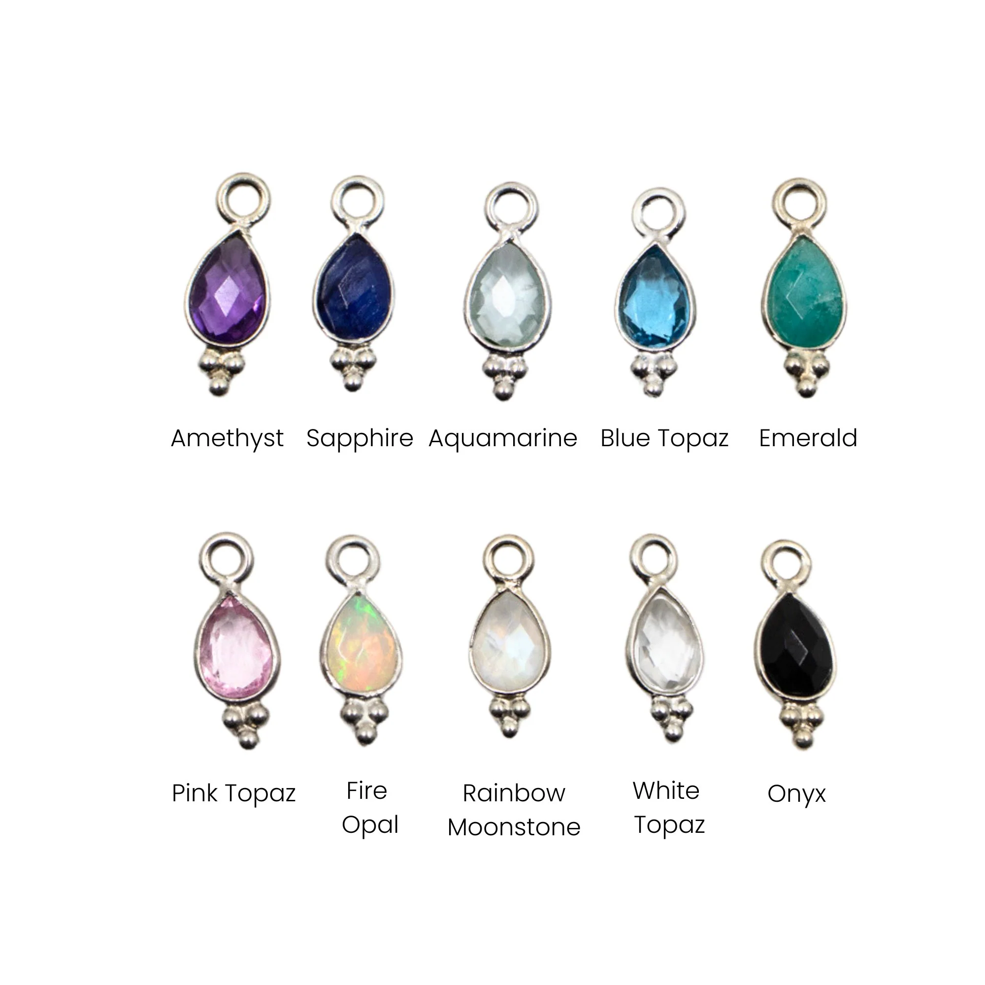 Teardrop Gemstone Charm - Image 4