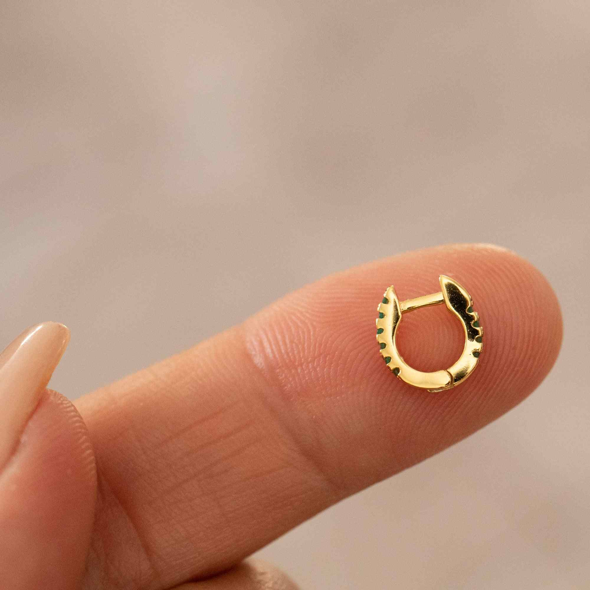 Tiny Crystal Huggie Hoops - Set of 2 - Image 4