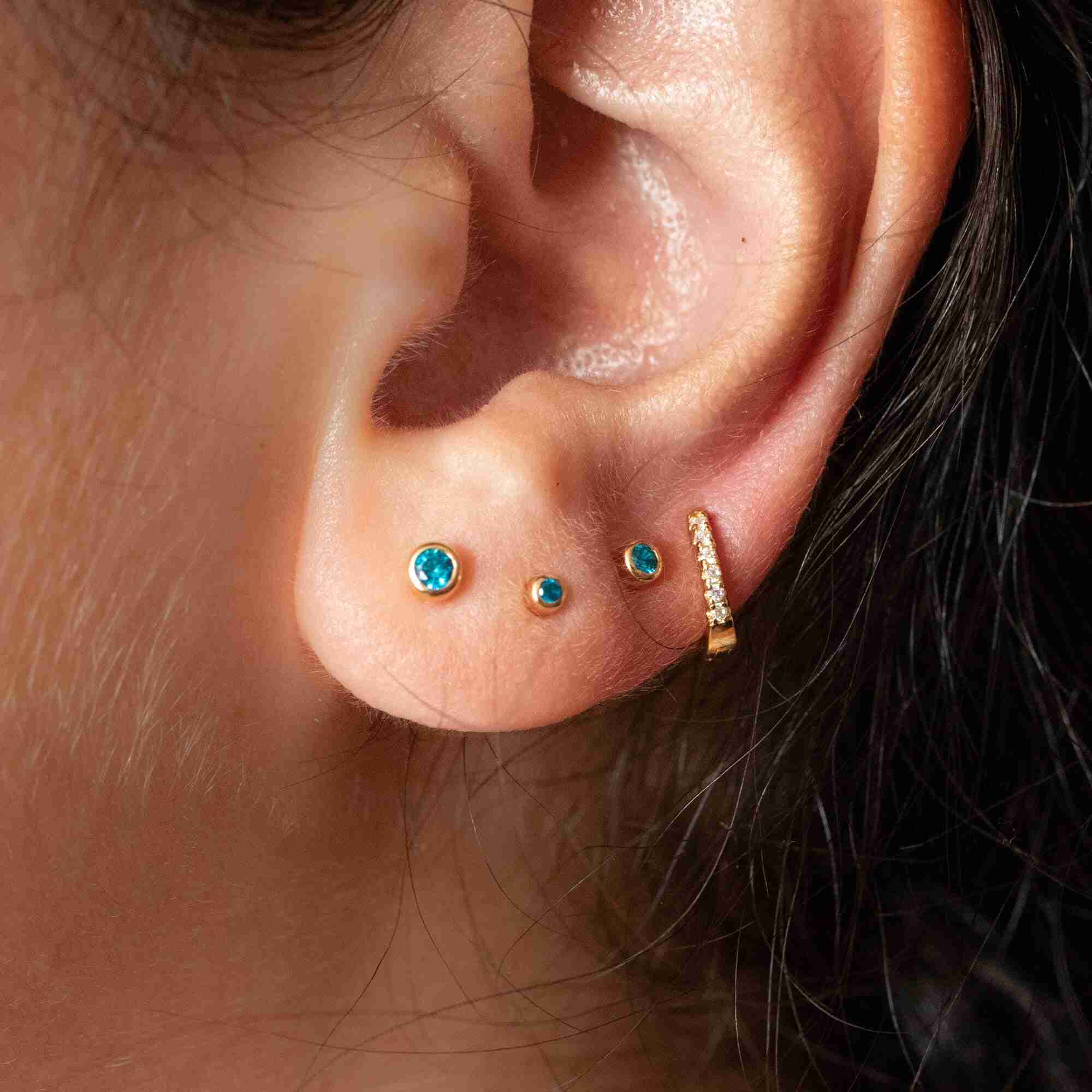 Tiny Crystal Huggie Hoops - Set of 2 - Image 7