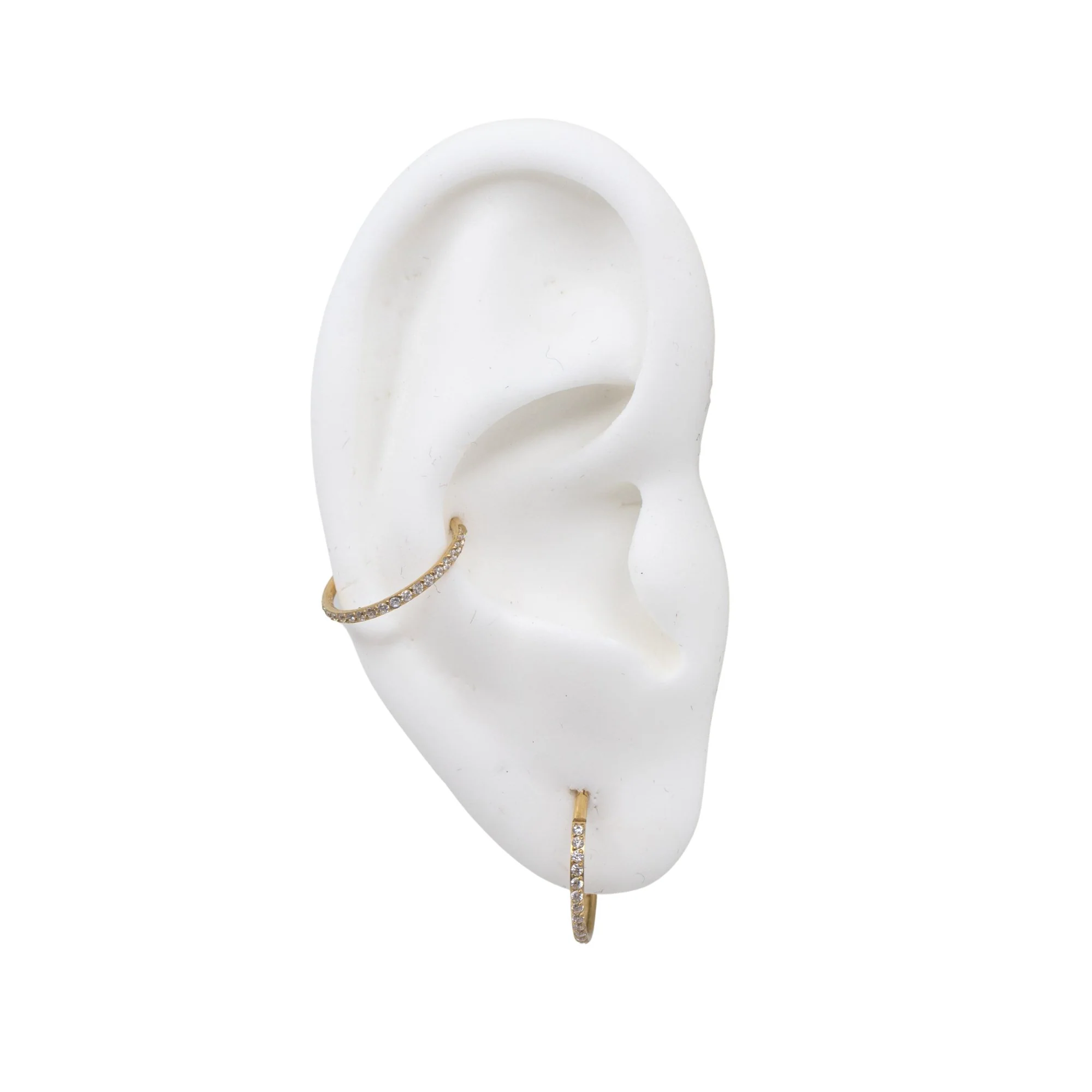 Bottom-Facing Pave Crystal Clicker Hoop - Image 4