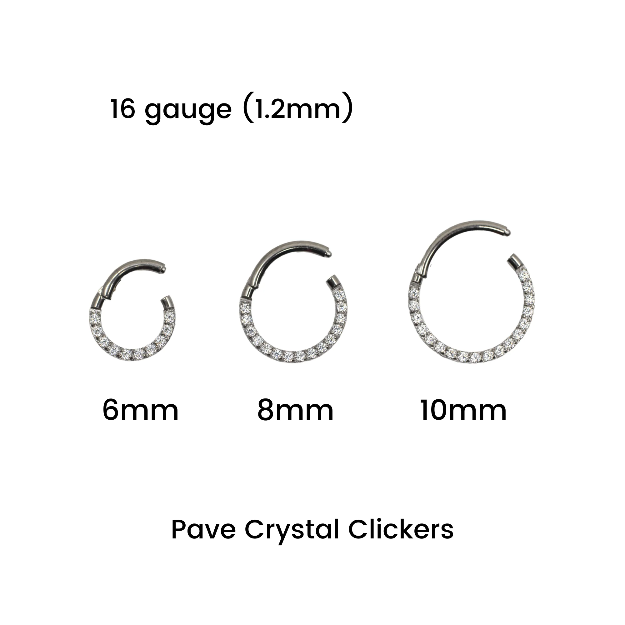 Side-Facing Pave Crystal Clicker Hoop - Image 3