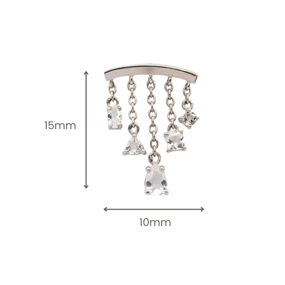 White Topaz Multi-Cut Chandelier Earring - Image 3