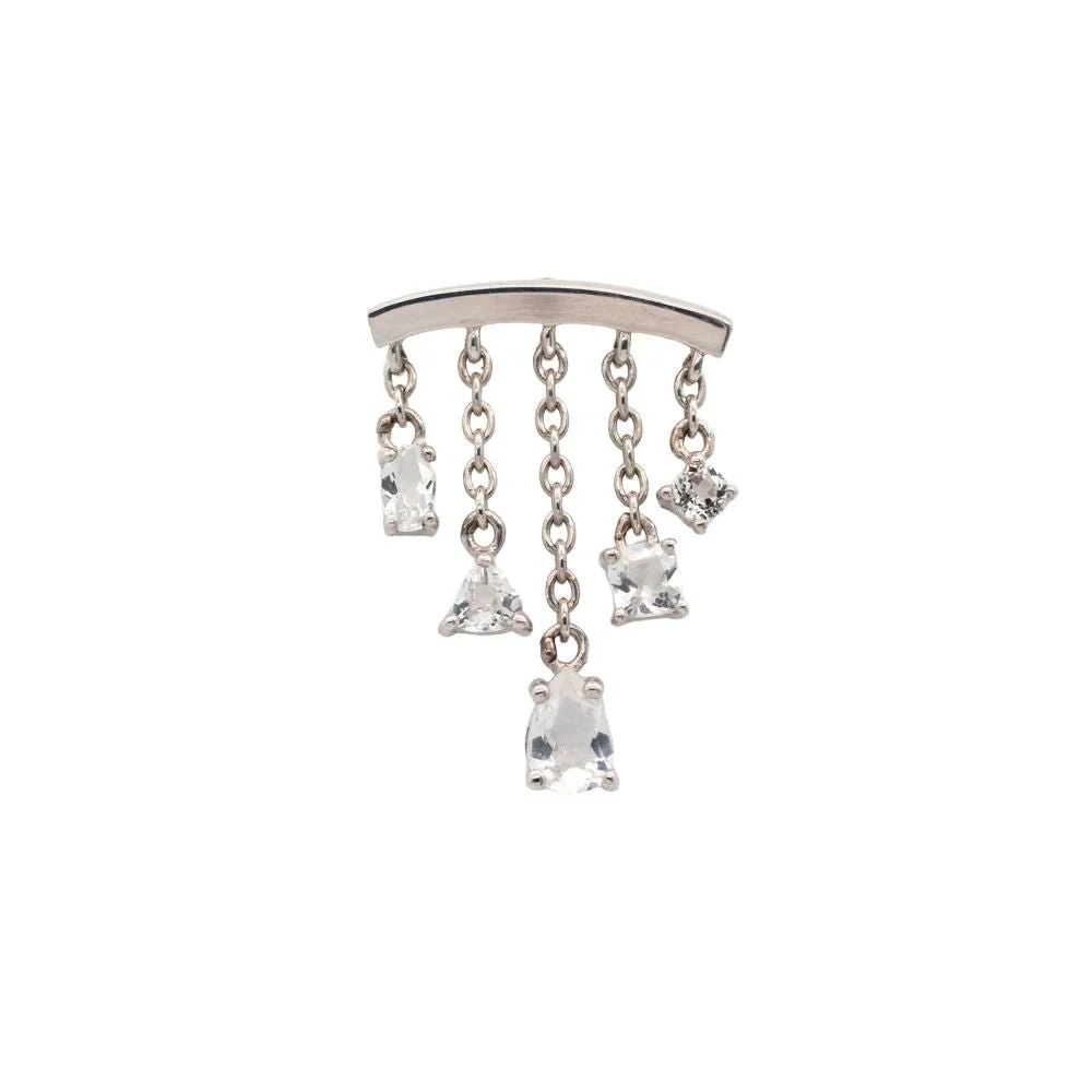 White Topaz Multi-Cut Chandelier Earring - Image 5